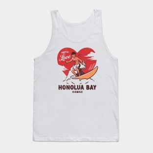 Vintage Surfing You'll Love Honolua Bay, Maui, Hawaii // Retro Surfer's Paradise Tank Top